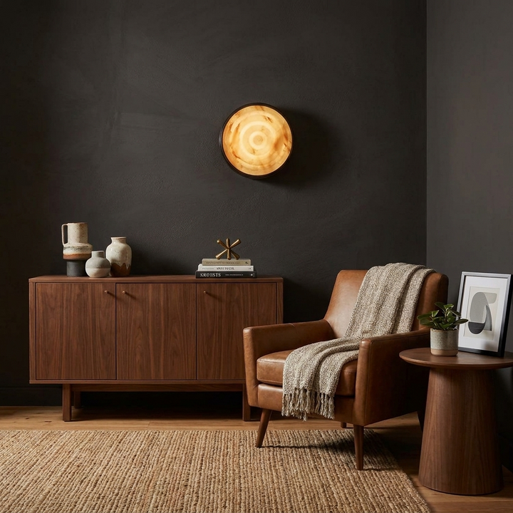 Orlina Stone Disc Wall Sconce
