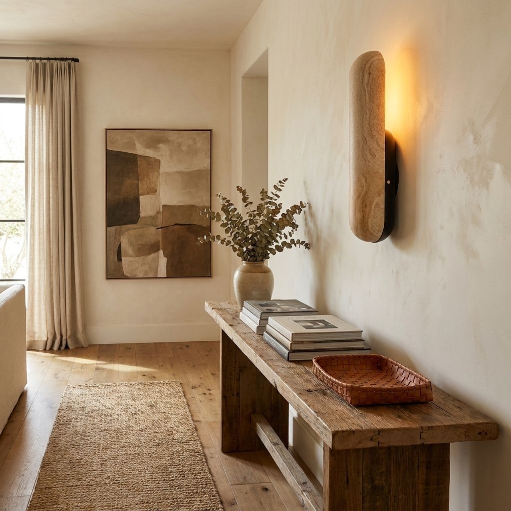 Talvera Travertine Capsule Wall Sconce
