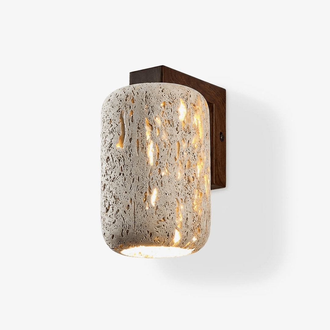 Solvane Perforated Travertine Wall Sconce - Vakkerlight