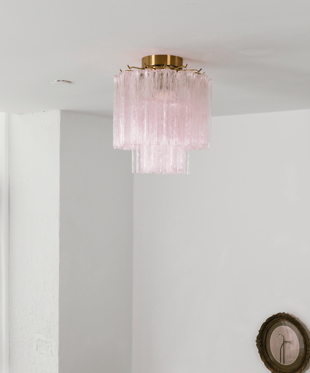 Fiora Pink Glass Ceiling Lamp - Vakkerlight