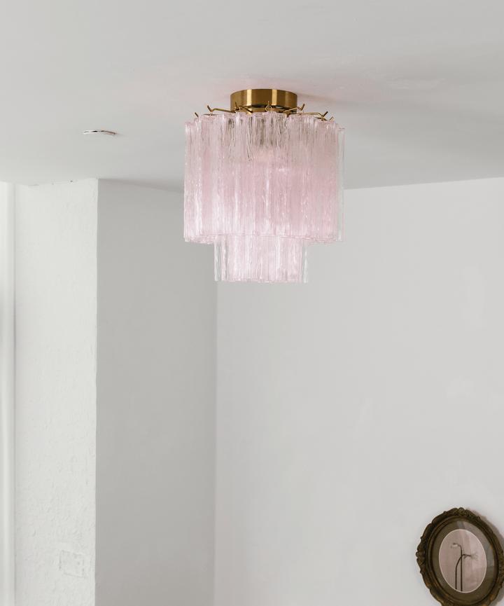 Fiora Pink Glass Ceiling Lamp - Vakkerlight