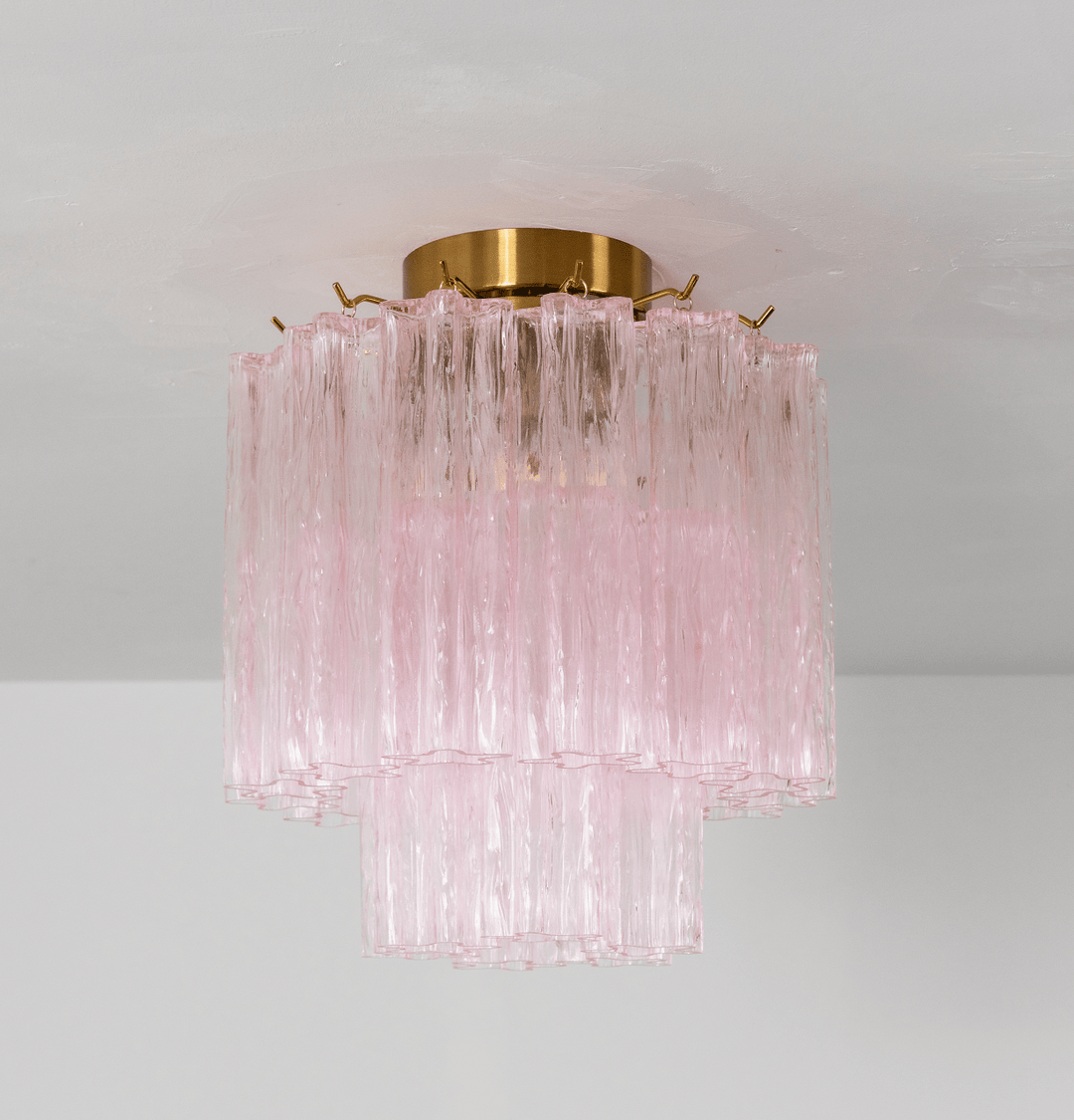 Fiora Pink Glass Ceiling Lamp - Vakkerlight