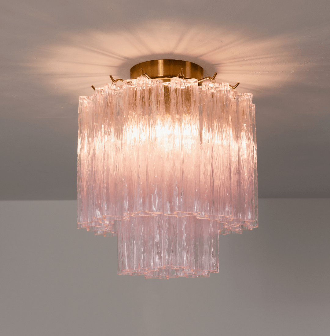 Fiora Pink Glass Ceiling Lamp - Vakkerlight