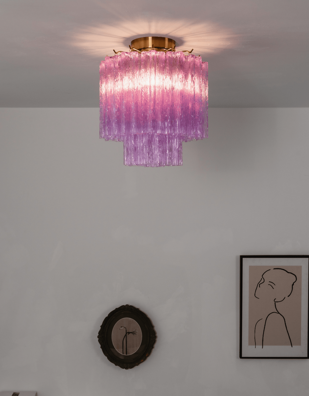 Fiora Purple Glass Ceiling Lamp - Vakkerlight