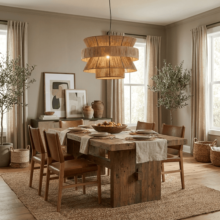 Savanna Tiered Raffia Pendant Lamp - Vakkerlight