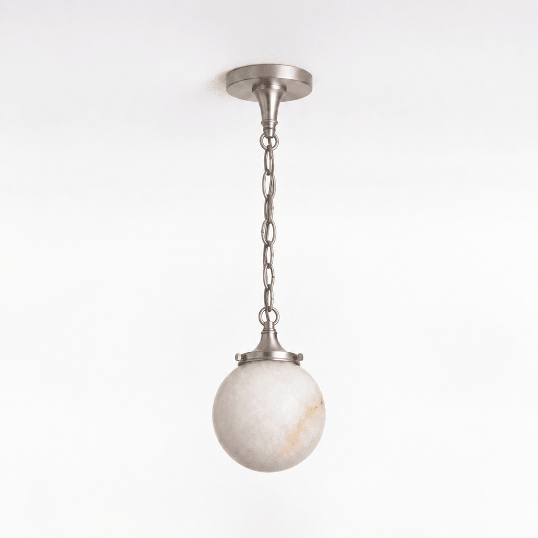 una Alabaster Globe Pendant Light