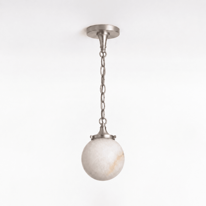 una Alabaster Globe Pendant Light