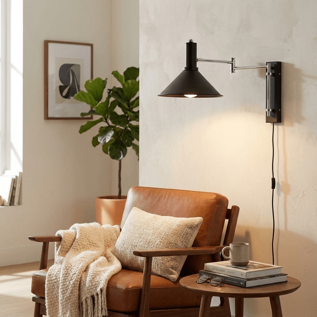 Cone Swing Arm Plug-in Wall Sconce - Vakkerlight