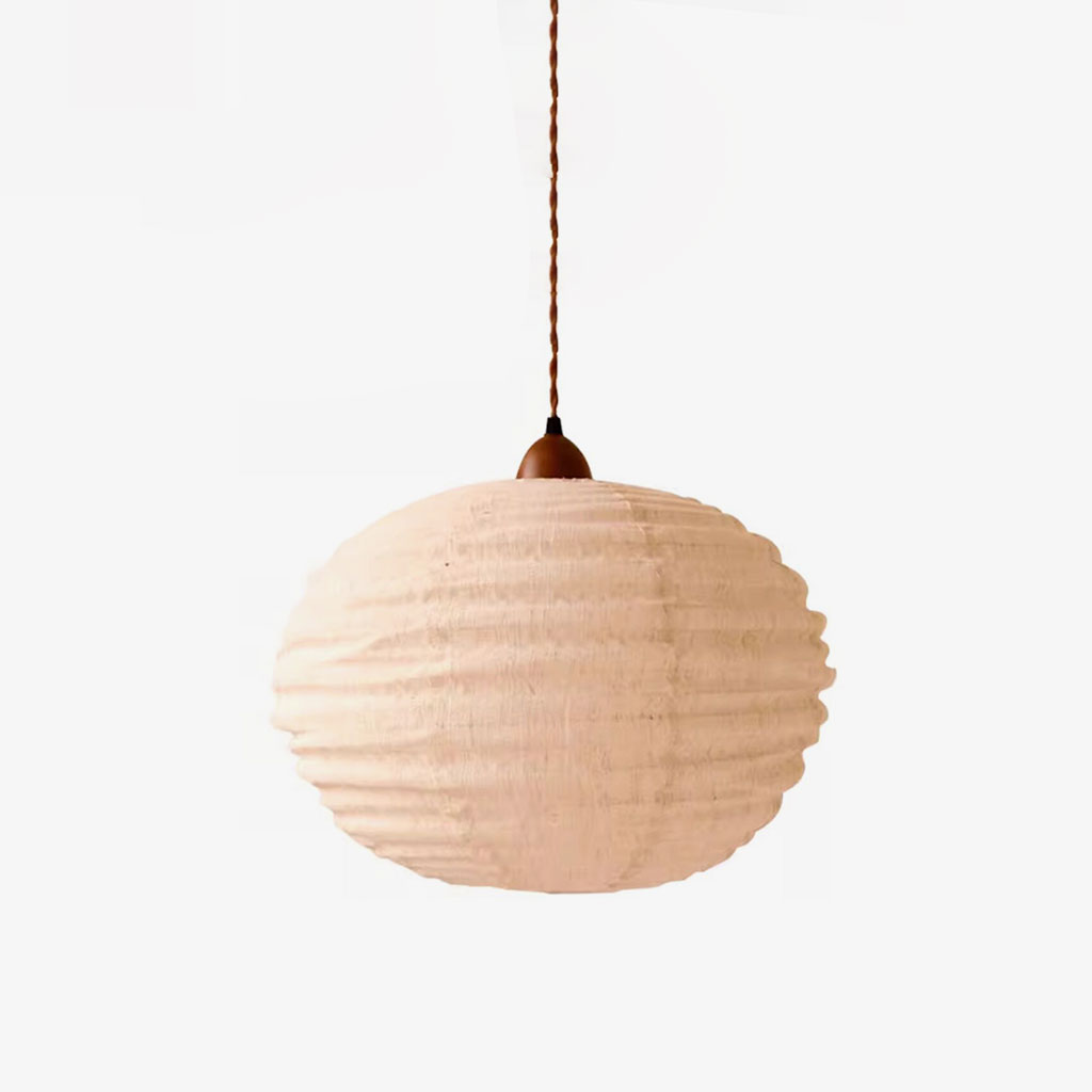 Cocoon Ribbed Sphere Pendant Light