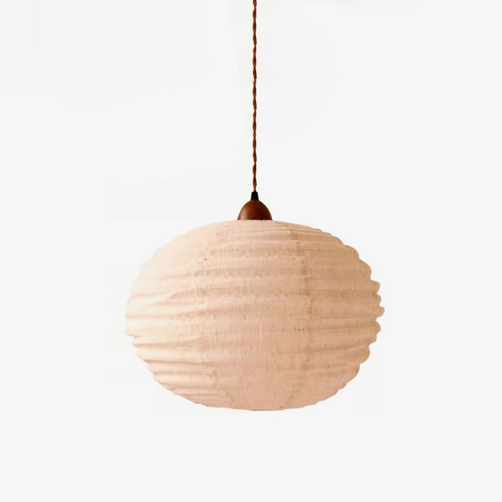 Cocoon Ribbed Sphere Pendant Light