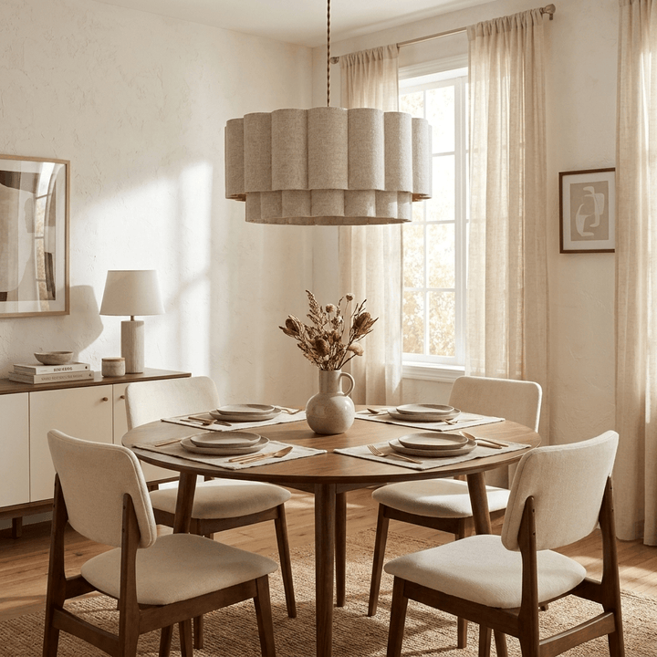 Fabric Petal Cylinder Pendant Lamp - Vakkerlight
