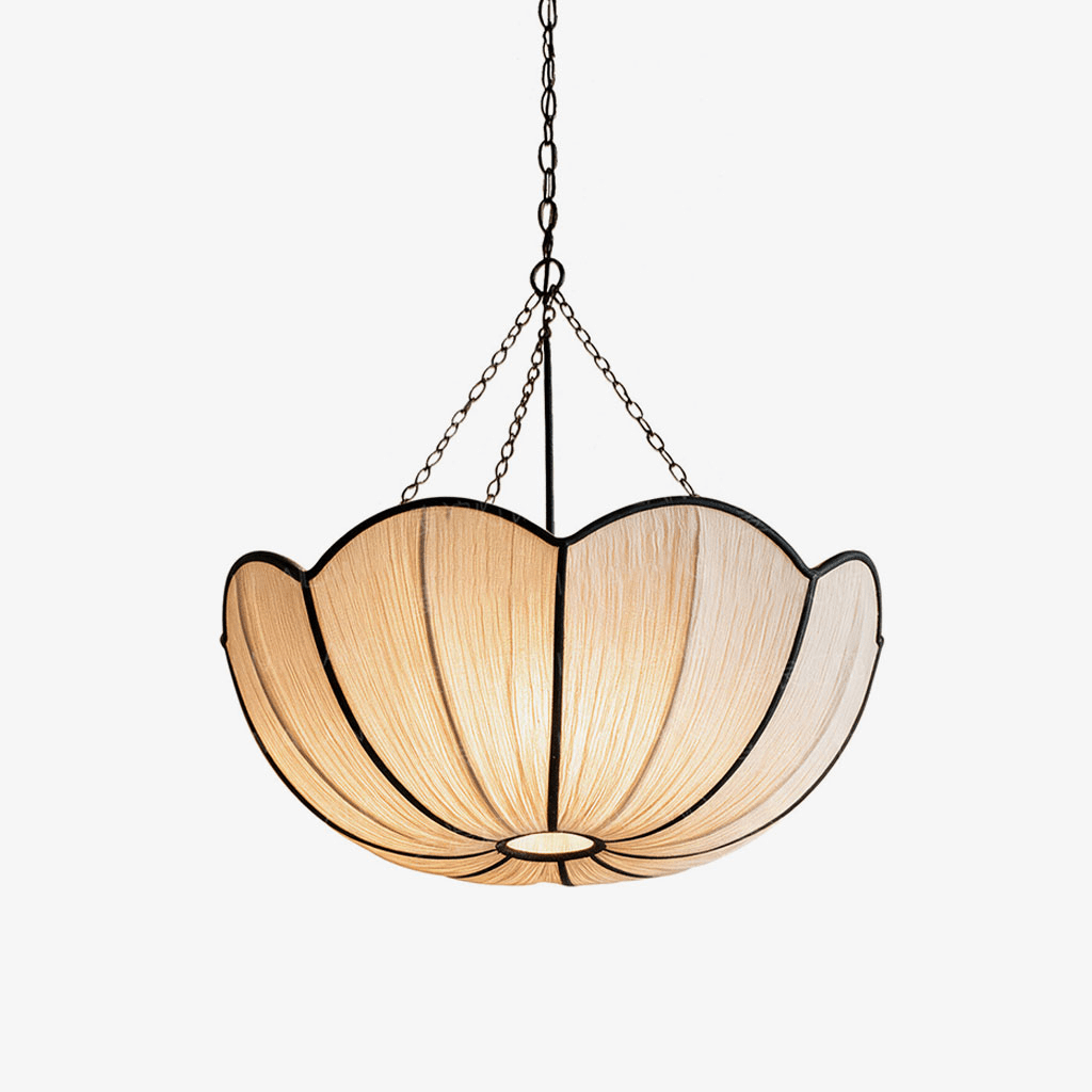 Poppy Scalloped Fabric Pendant Lamp - Vakkerlight