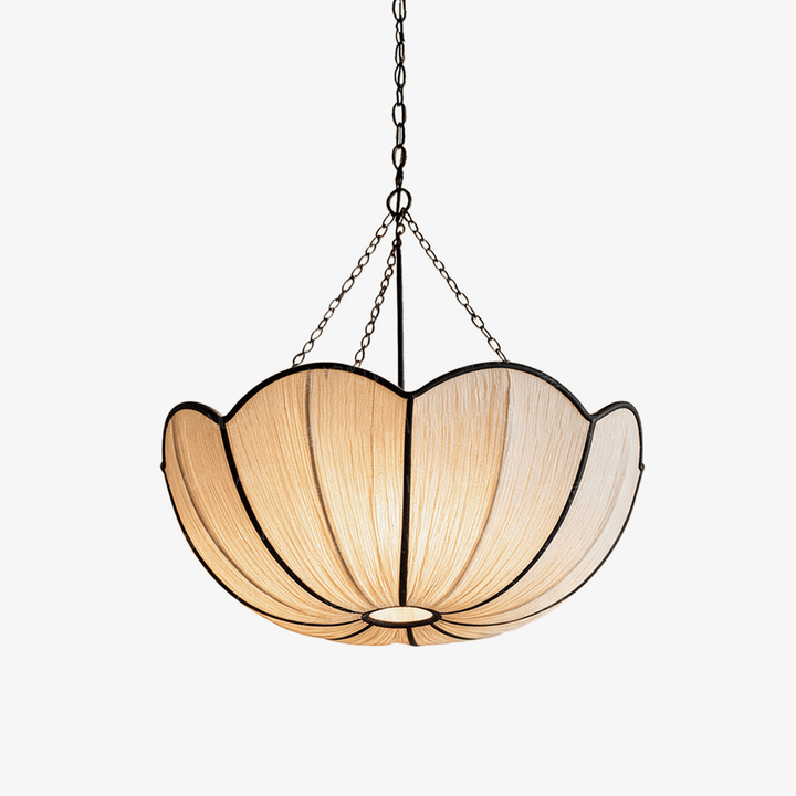 Poppy Scalloped Fabric Pendant Lamp - Vakkerlight