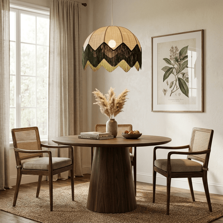 Marsh Raffia Fringe Pendant Lamp - Vakkerlight