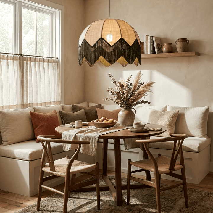 Marsh Raffia Fringe Pendant Lamp - Vakkerlight