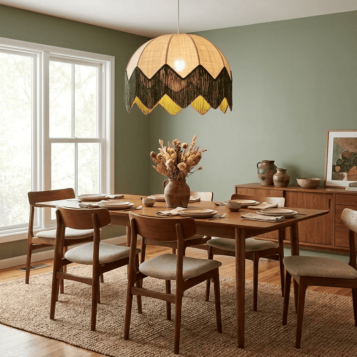 Marsh Raffia Fringe Pendant Lamp - Vakkerlight