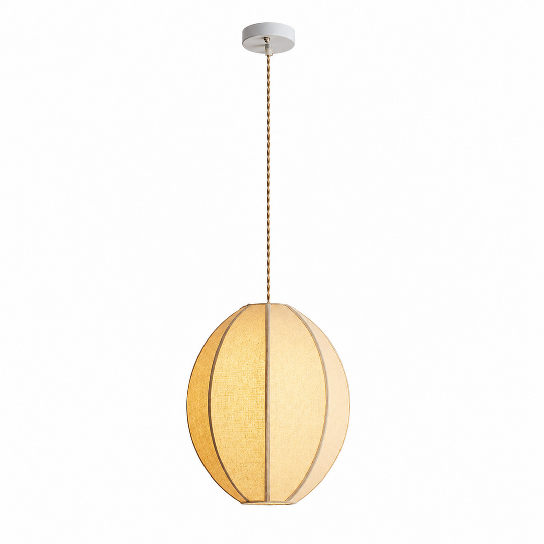 Melon Ribbed Fabric Pendant Lamp