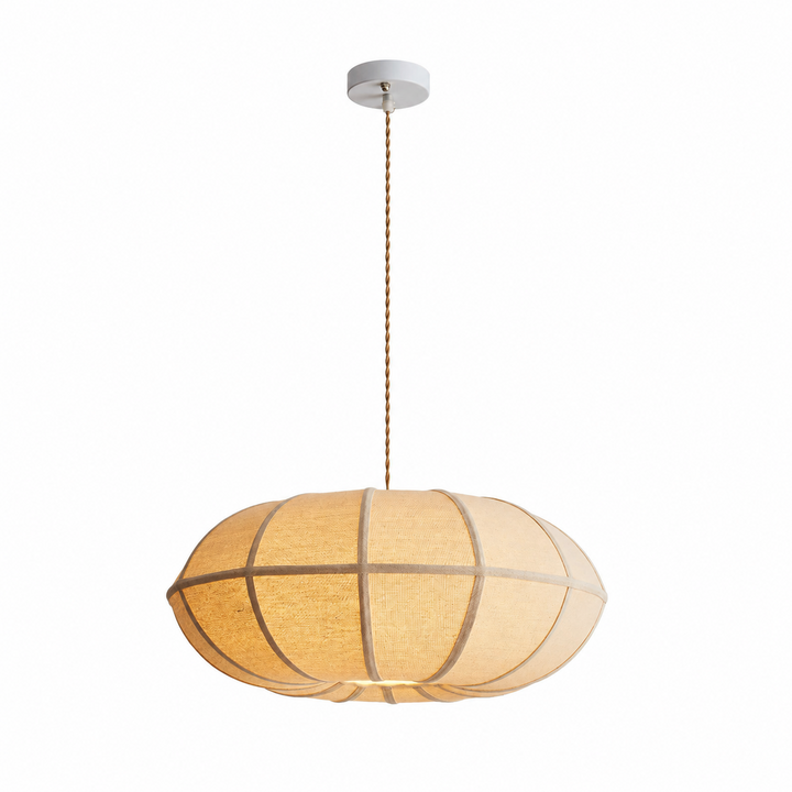 Melon Ribbed Fabric Pendant Lamp