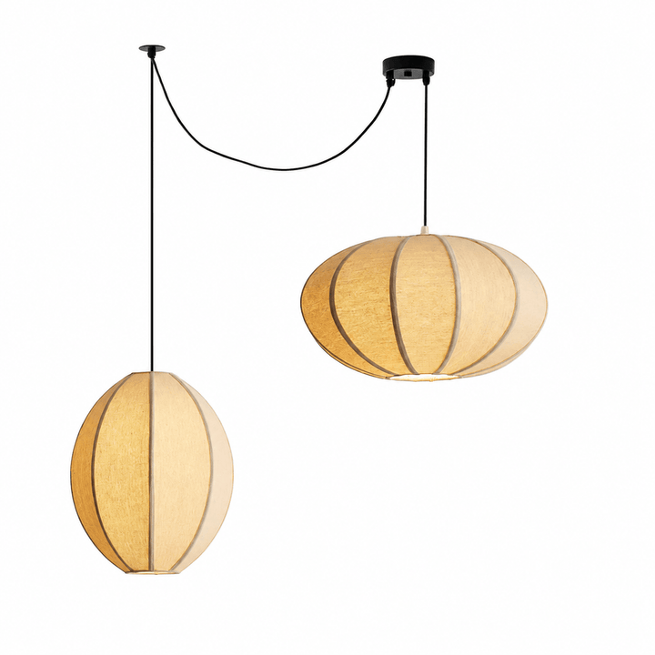 Melon Ribbed Fabric Pendant Lamp
