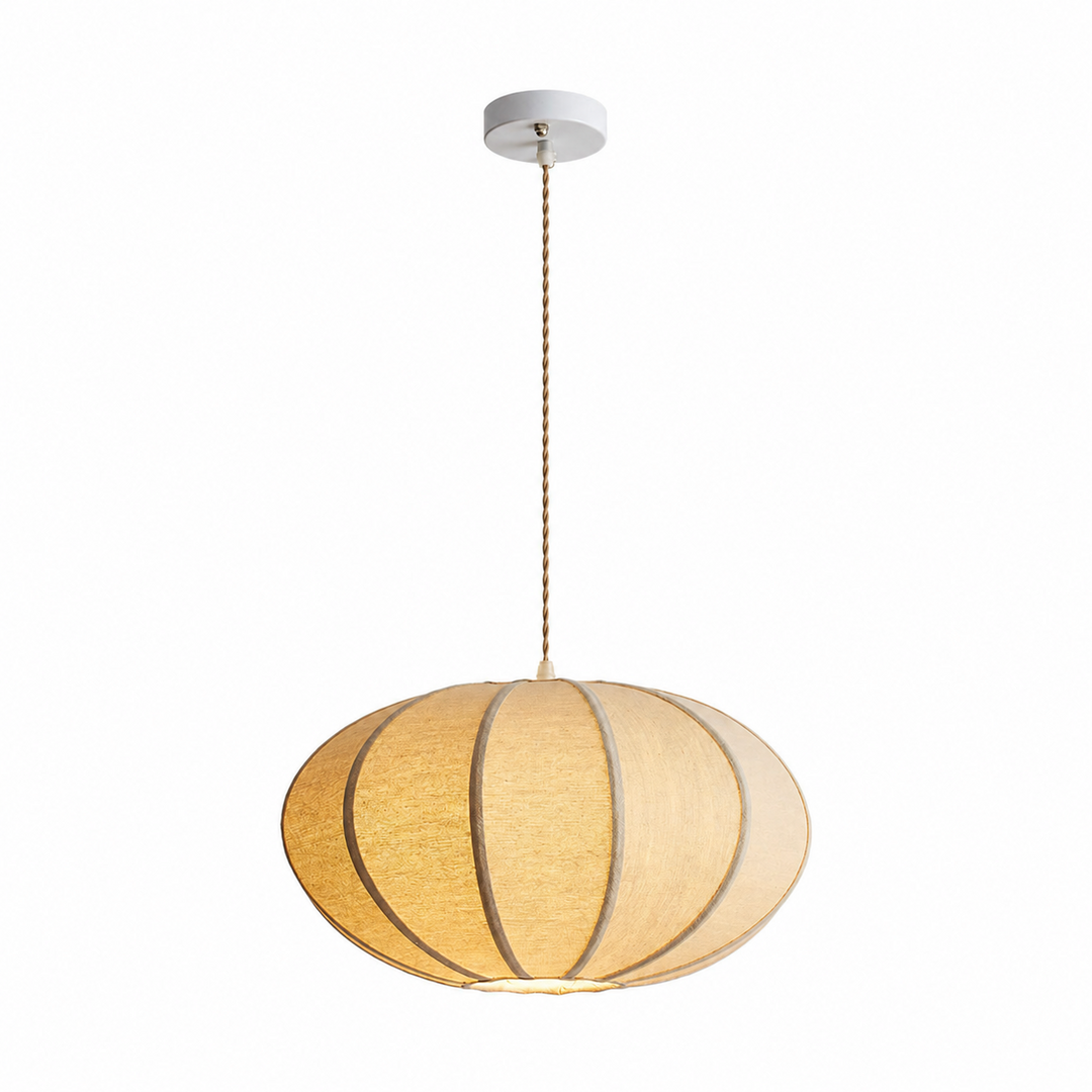 Melon Ribbed Fabric Pendant Lamp