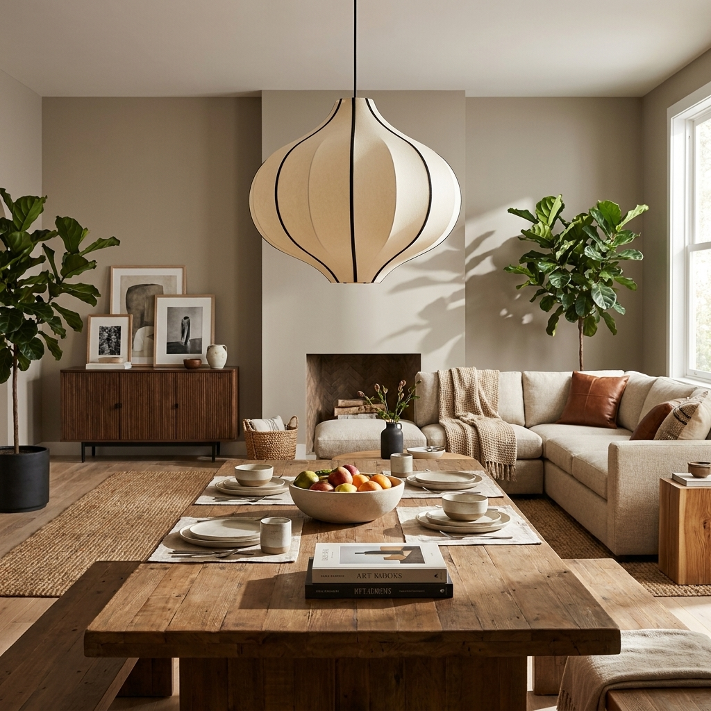 Garlic Fluted Fabric Pendant Lamp