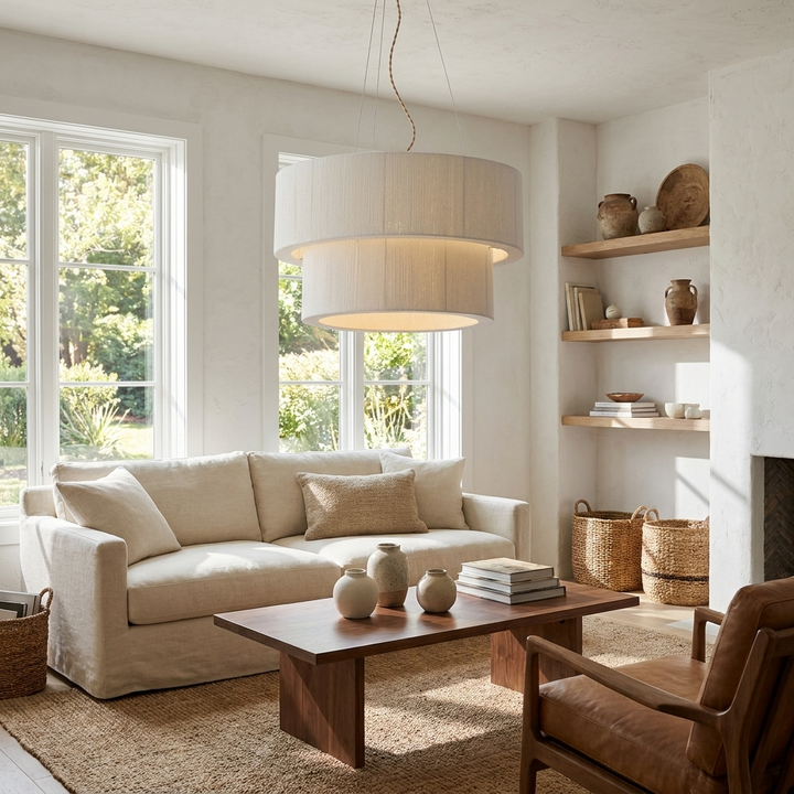 Cirrus Corded Cotton Pendant Lamp