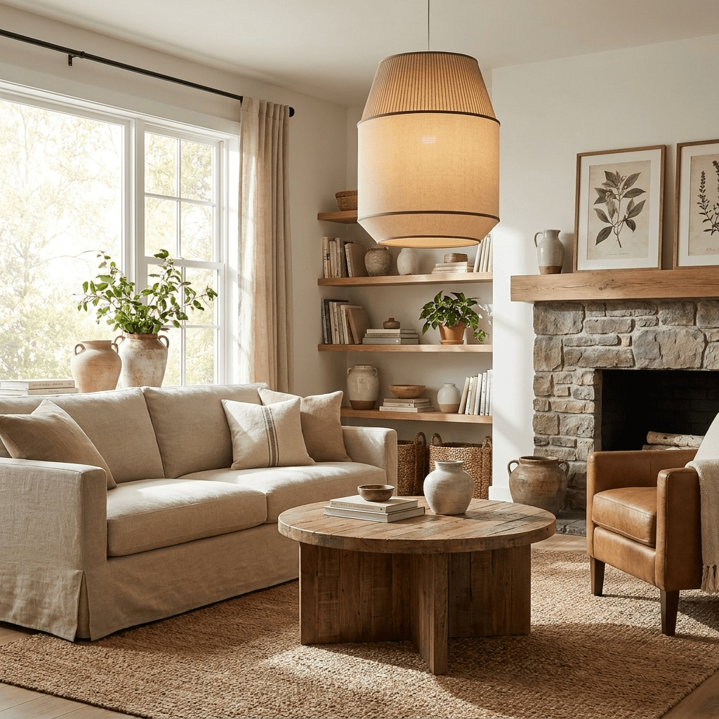 Alder Fluted Fabric Pendant Lamp - Vakkerlight