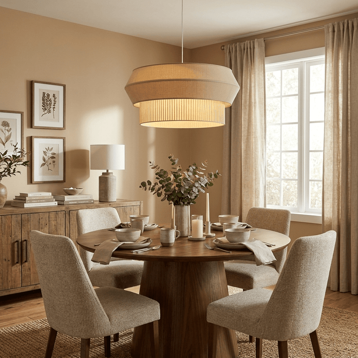 Alder Fluted Fabric Pendant Lamp - Vakkerlight