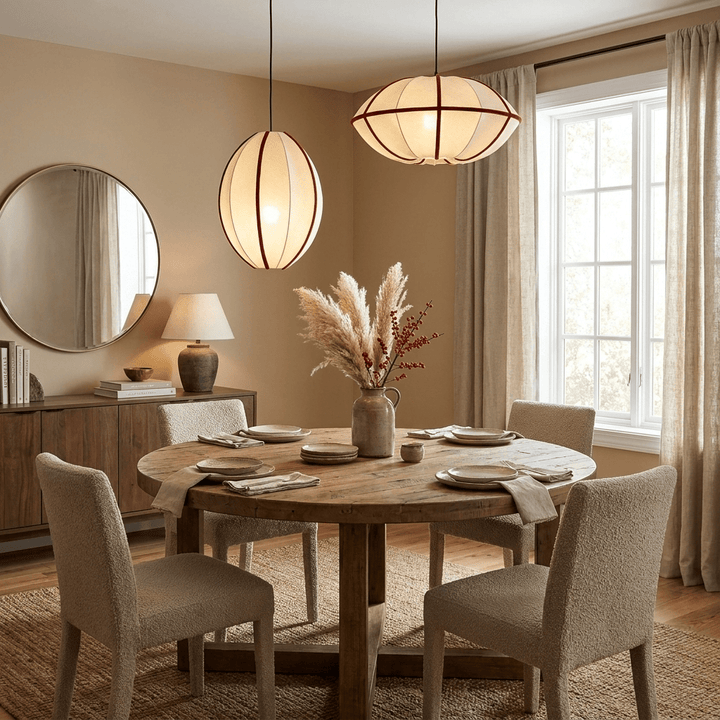 Halo Fabric Globe Pendant Light - Vakkerlight