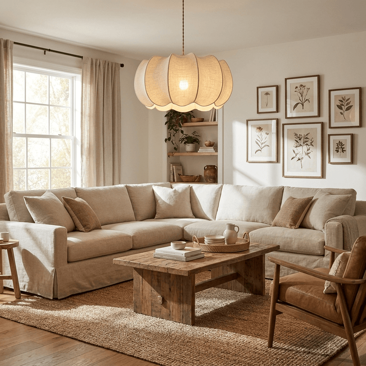 Petal Fabric Lantern Pendant Light - Vakkerlight