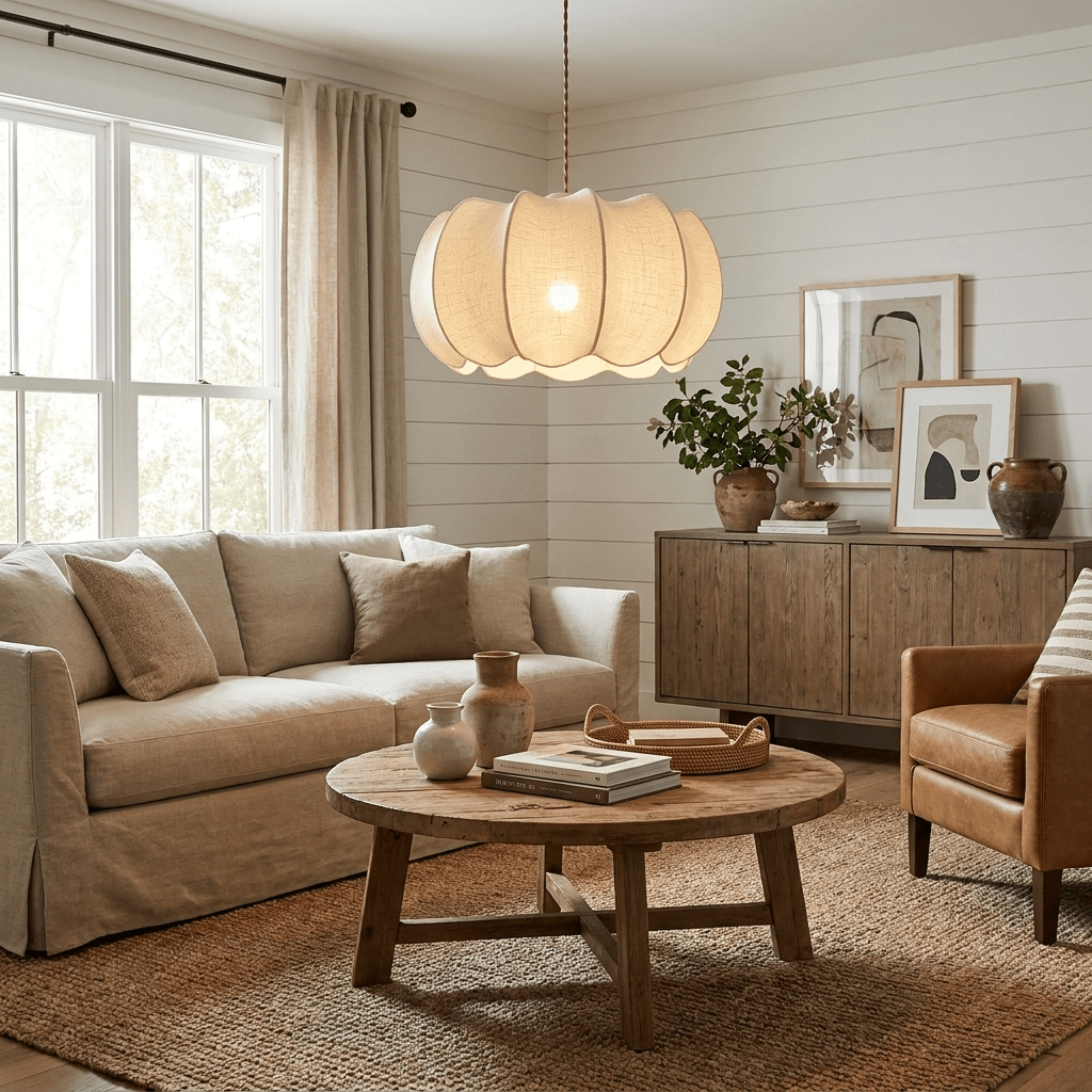 Petal Fabric Lantern Pendant Light - Vakkerlight