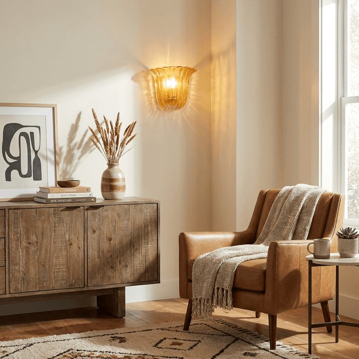 Marigold Fluted Glass Wall Sconce - Vakkerlight