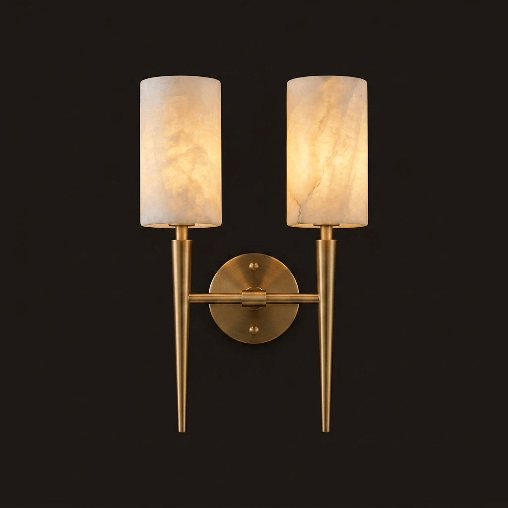 Spire Alabaster Twin Sconce - Vakkerlight