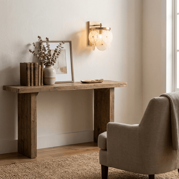Rosette Alabaster Disc Sconce - Vakkerlight