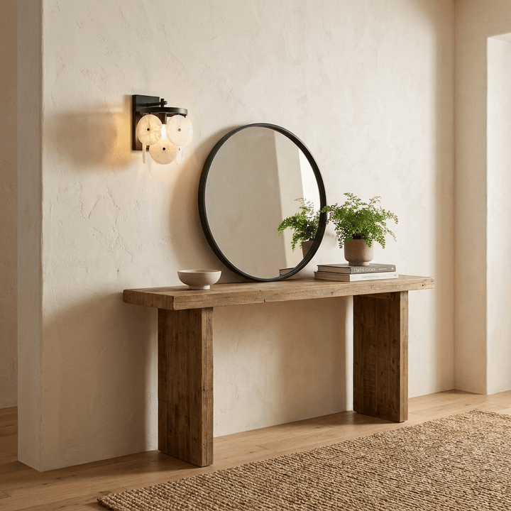 Rosette Alabaster Disc Sconce - Vakkerlight