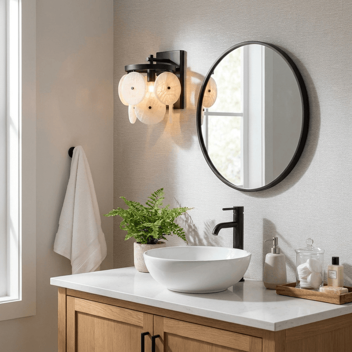 Rosette Alabaster Disc Sconce - Vakkerlight