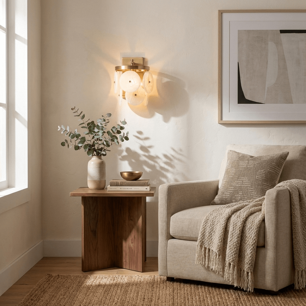 Rosette Alabaster Disc Sconce - Vakkerlight