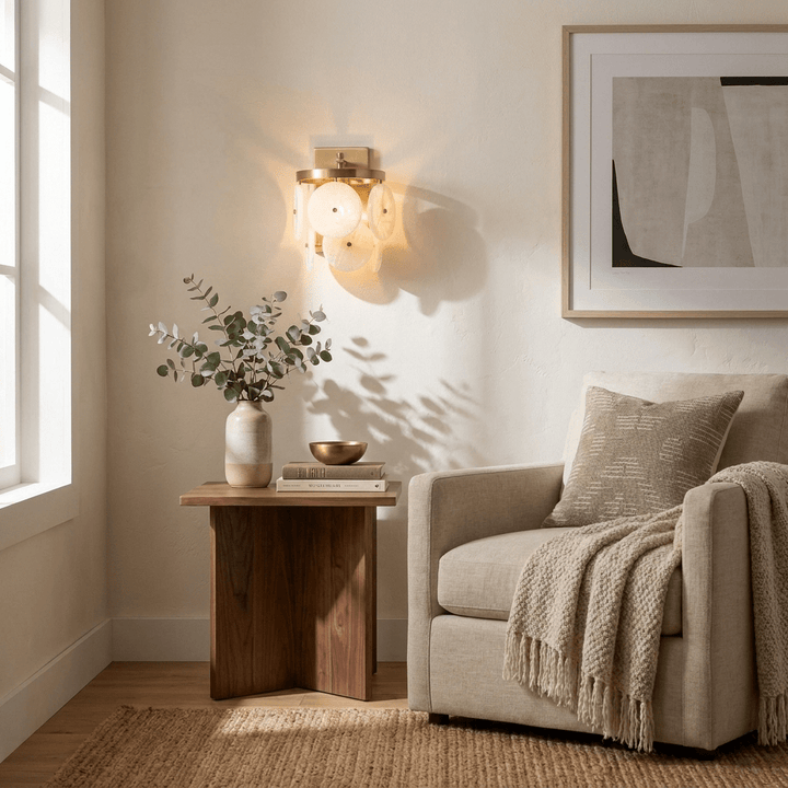 Rosette Alabaster Disc Sconce - Vakkerlight