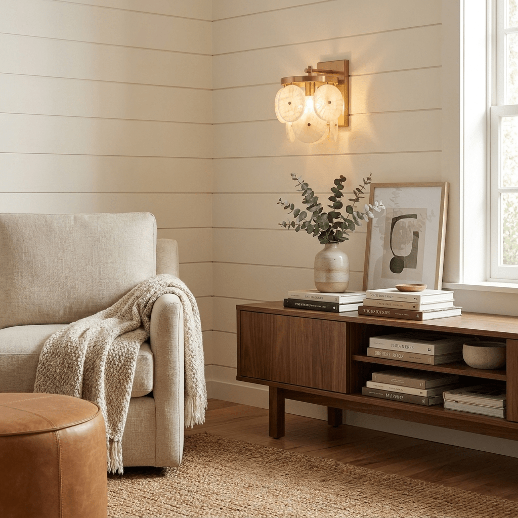 Rosette Alabaster Disc Sconce - Vakkerlight