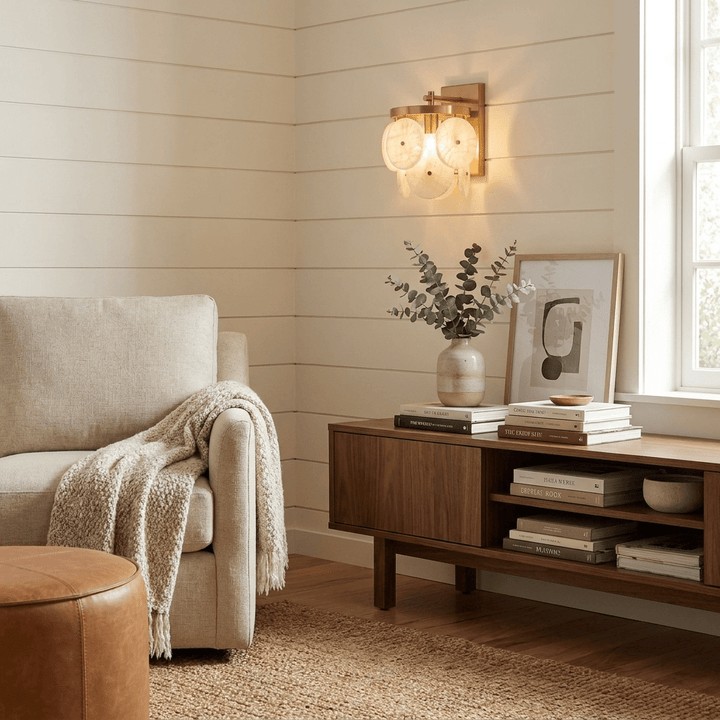 Rosette Alabaster Disc Sconce - Vakkerlight