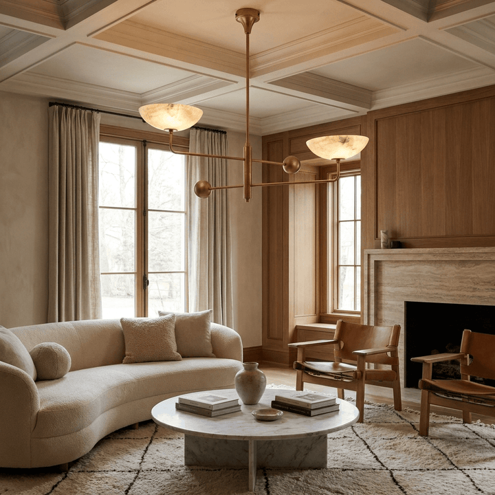 Compass Alabaster Bowl Chandelier - Vakkerlight