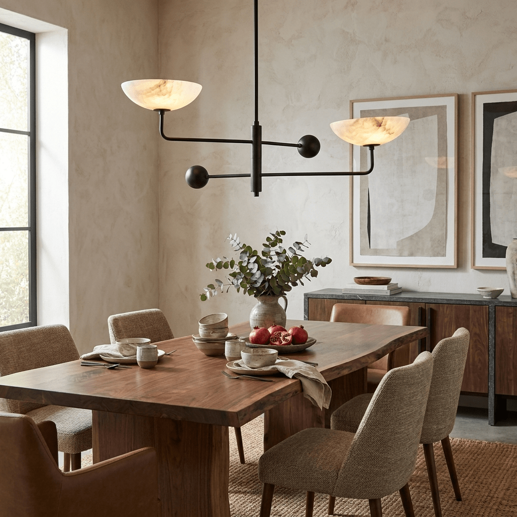 Compass Alabaster Bowl Chandelier - Vakkerlight