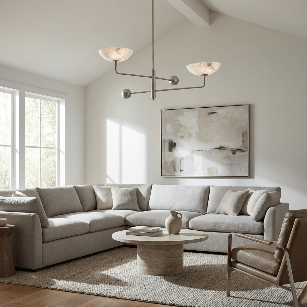 Compass Alabaster Bowl Chandelier - Vakkerlight