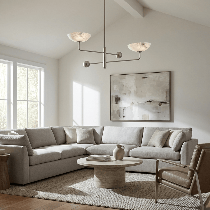 Compass Alabaster Bowl Chandelier - Vakkerlight