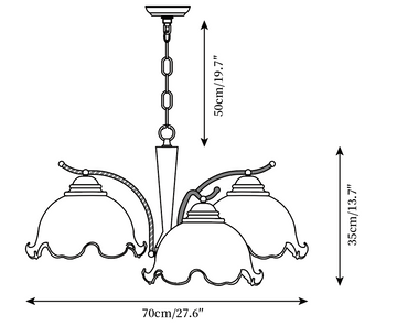 Milky Flower Chandelier — Dimension drawings 3