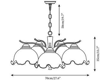 Milky Flower Chandelier — Dimension drawings 4