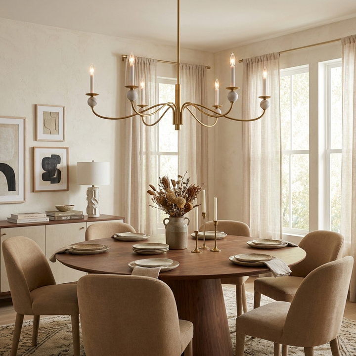 Linden Wave Arm Chandelier – detail 10