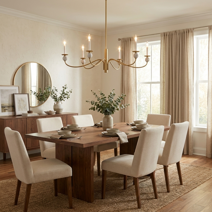 Linden Wave Arm Chandelier – detail 13