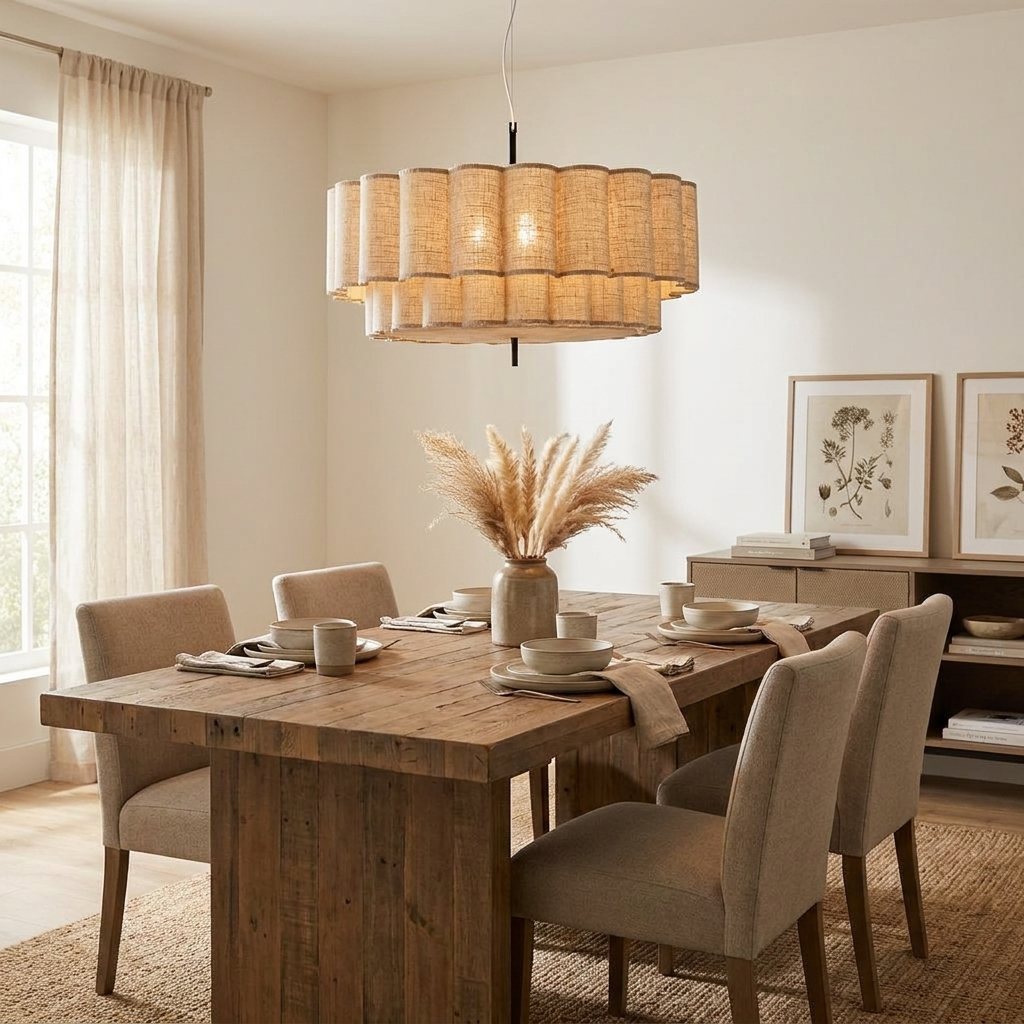 Rowan Fluted Fabric Pendant Lamp – detail 10