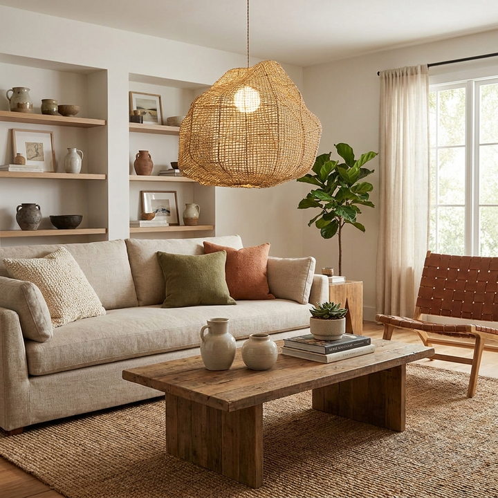 Cairn Woven Rattan Pendant Lamp – detail 3